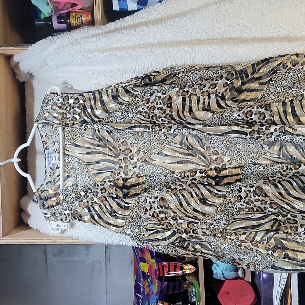 Bathing suit cover leopard print